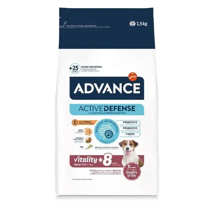 ADVANCE 日常护理活力小型老犬粮 1.5KG（适合体重1-10KG/年龄8岁以上）