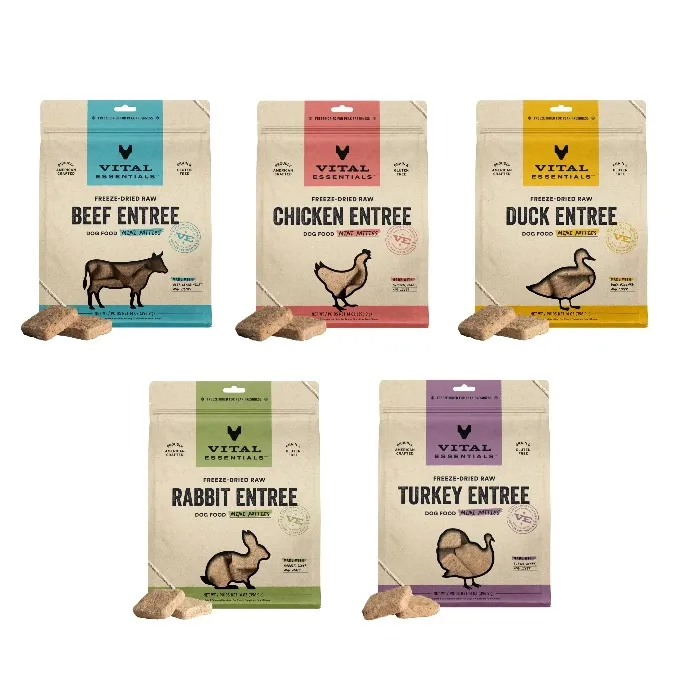 VITAL ESSENTIALS 迷你肉餅系列 凍乾脫水生肉 犬主糧 14OZ