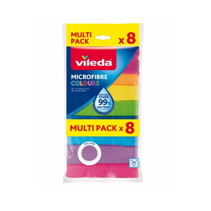 VILEDA MICROFIBRE COLORS CLOTH 8'S