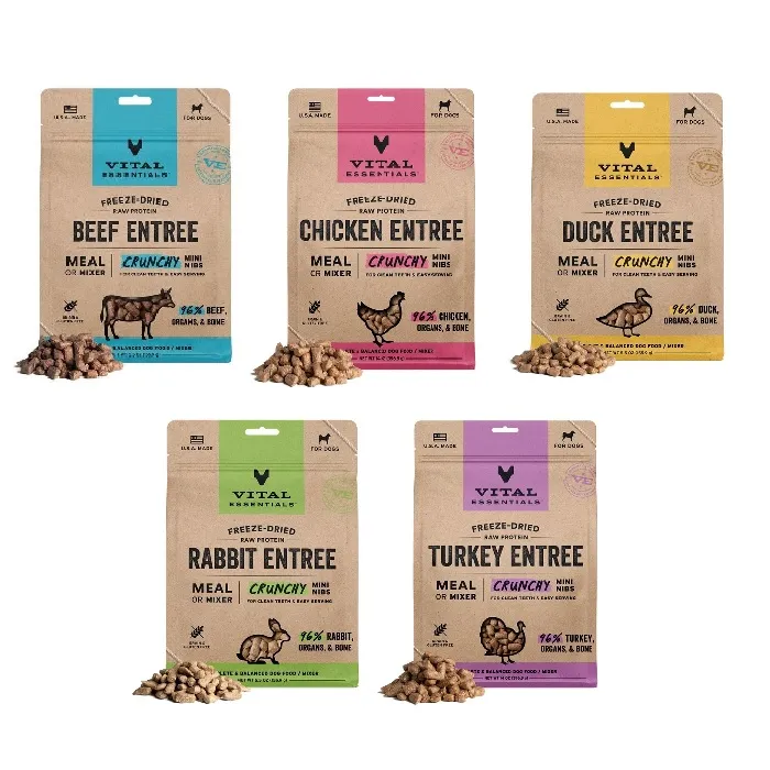 VITAL ESSENTIALS 迷你肉粒系列 凍乾脫水生肉 犬主糧